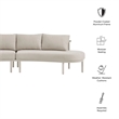 Modway Porta 2 Piece Outdoor Aluminum Modular Sofa in Khaki Stone