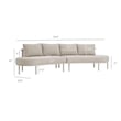 Modway Porta 2 Piece Outdoor Aluminum Modular Sofa in Khaki Stone