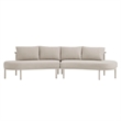 Modway Porta 2 Piece Outdoor Aluminum Modular Sofa in Khaki Stone