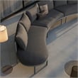 Modway Porta 3 Piece Outdoor Aluminum Modular Sofa in Charcoal Anthracite