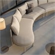 Modway Porta 3 Piece Outdoor Aluminum Modular Sofa in Khaki Stone