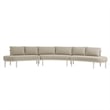 Modway Porta 3 Piece Outdoor Aluminum Modular Sofa in Khaki Stone