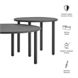 Modway Porta 2 Piece Nesting Outdoor Aluminum Coffee Table Set in Charcoal Anthracite
