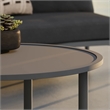 Modway Porta 2 Piece Nesting Outdoor Aluminum Coffee Table Set in Charcoal Anthracite
