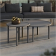 Modway Porta 2 Piece Nesting Outdoor Aluminum Coffee Table Set in Charcoal Anthracite