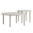 Modway Porta 2 Piece Nesting Outdoor Aluminum Coffee Table Set in Khaki Stone