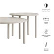 Modway Porta 2 Piece Nesting Outdoor Aluminum Coffee Table Set in Khaki Stone