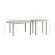 Modway Porta 2 Piece Nesting Outdoor Aluminum Coffee Table Set in Khaki Stone