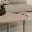 Modway Porta 2 Piece Nesting Outdoor Aluminum Coffee Table Set in Khaki Stone