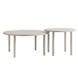 Modway Porta 2 Piece Nesting Outdoor Aluminum Coffee Table Set in Khaki Stone