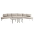 Modway Porta 5 Piece Outdoor Aluminum Modular Sofa Set in Khaki Stone