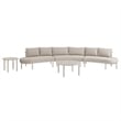Modway Porta 5 Piece Outdoor Aluminum Modular Sofa Set in Khaki Stone