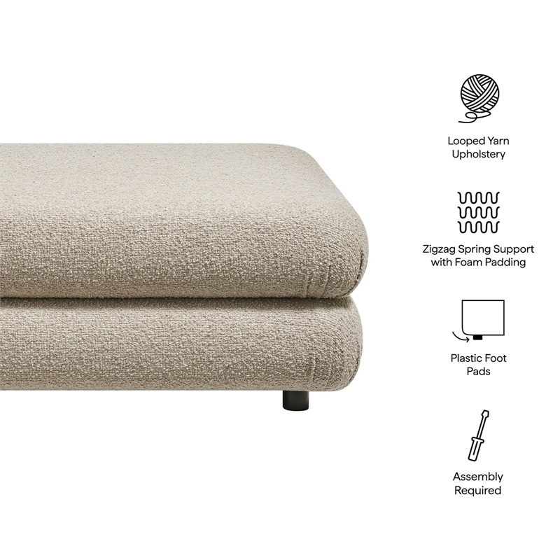Modway Jubilee Upholstered Ottoman in Linen