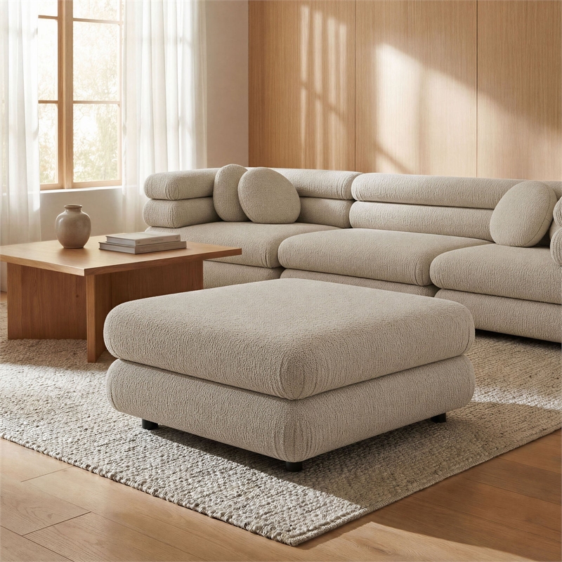 Modway Jubilee Upholstered Ottoman in Linen