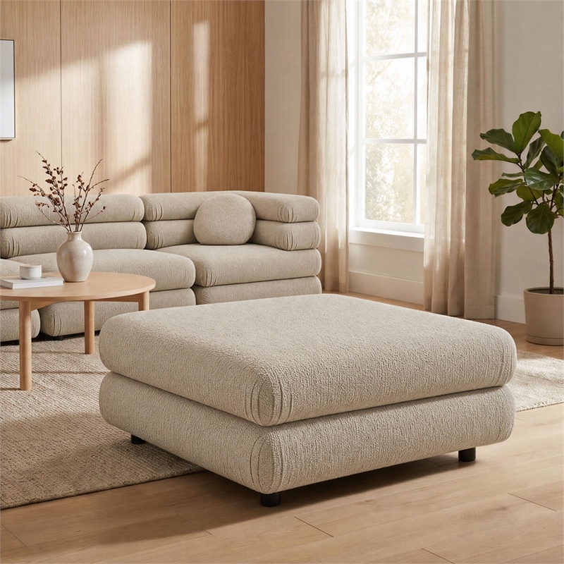 Modway Jubilee Upholstered Ottoman in Linen