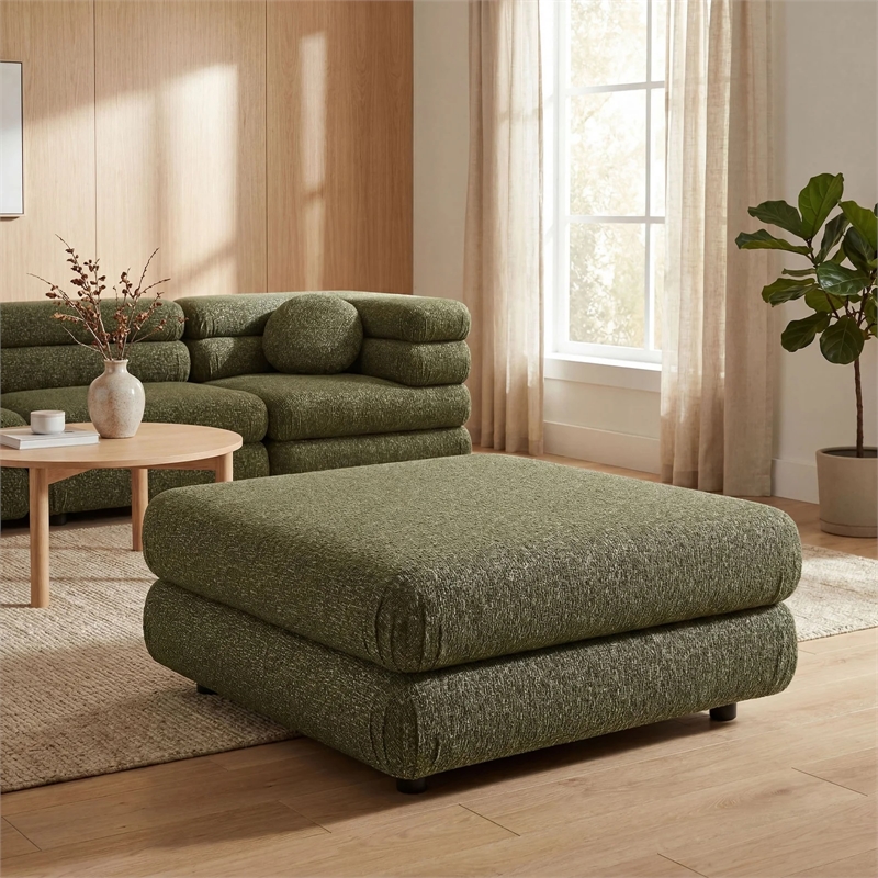 Modway Jubilee Upholstered Ottoman in Olive