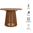 Lane 39 Inch Round Outdoor Teak Wood Dining Table in Natural