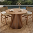 Lane 39 Inch Round Outdoor Teak Wood Dining Table in Natural