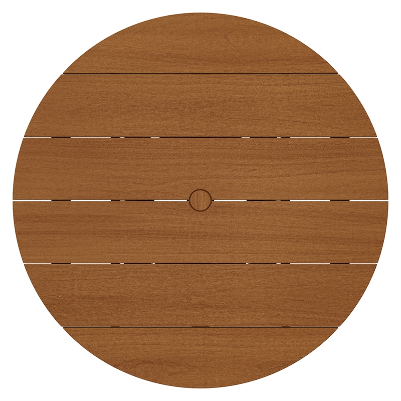 Lane 39 Inch Round Outdoor Teak Wood Dining Table in Natural