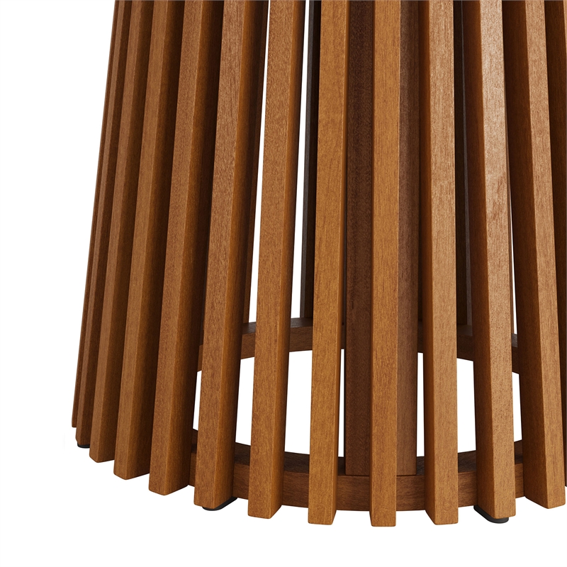 Lane 39 Inch Round Outdoor Teak Wood Dining Table in Natural