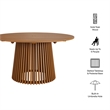 Lane 55 Inch Round Outdoor Teak Wood Dining Table in Natural