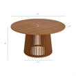 Lane 55 Inch Round Outdoor Teak Wood Dining Table in Natural