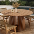 Lane 55 Inch Round Outdoor Teak Wood Dining Table in Natural