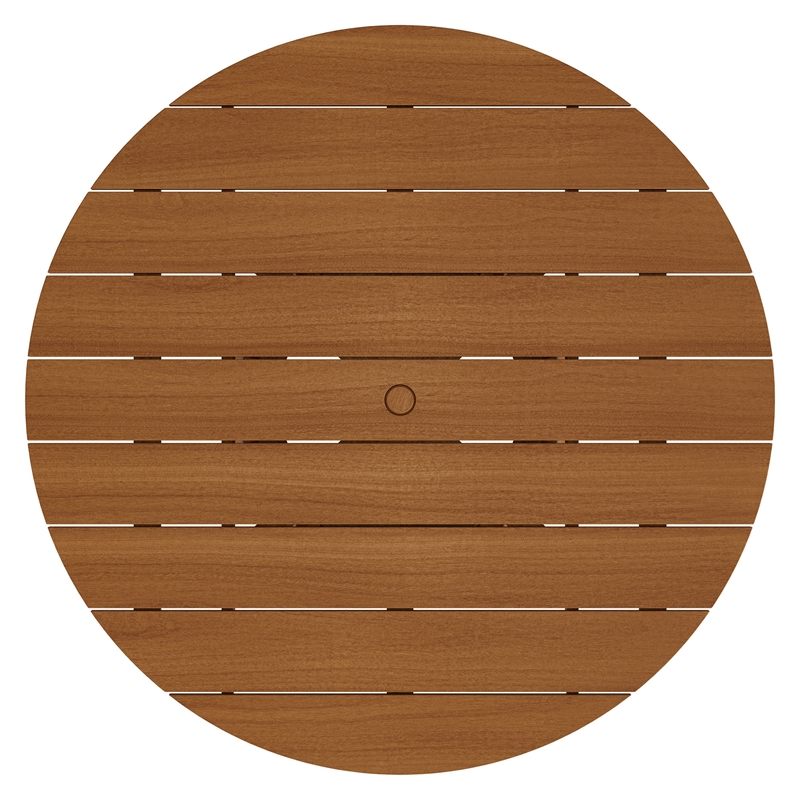 Lane 55 Inch Round Outdoor Teak Wood Dining Table in Natural