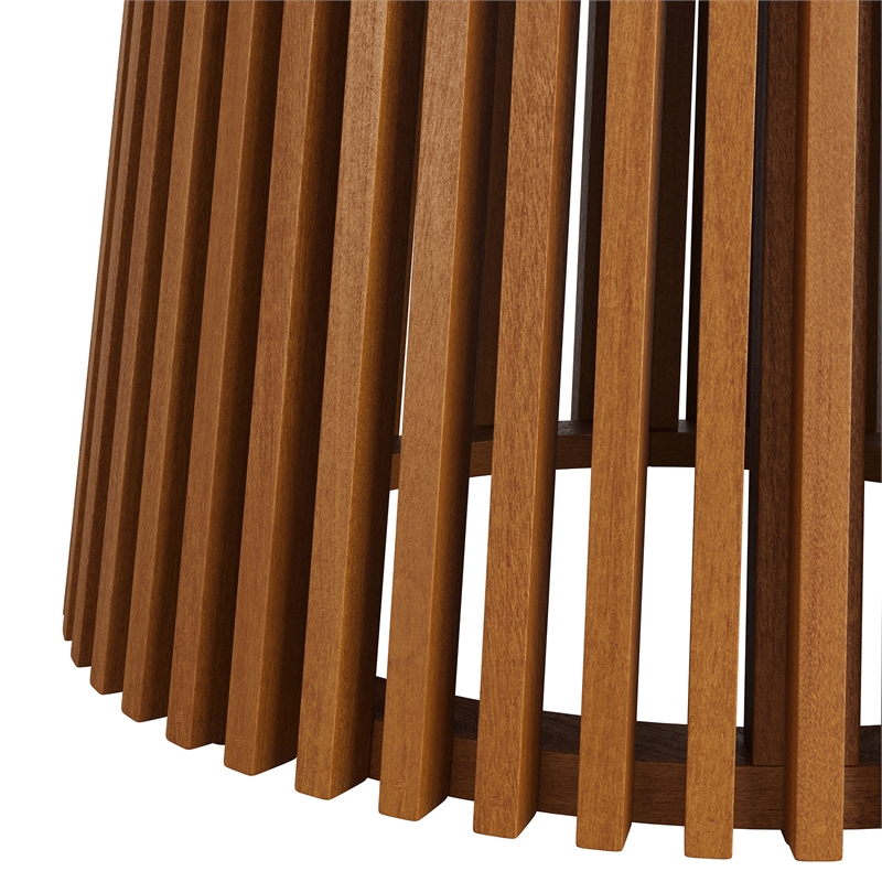 Lane 55 Inch Round Outdoor Teak Wood Dining Table in Natural