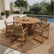 Reed 7-Piece Outdoor Teak Wood Dining Set in Natural