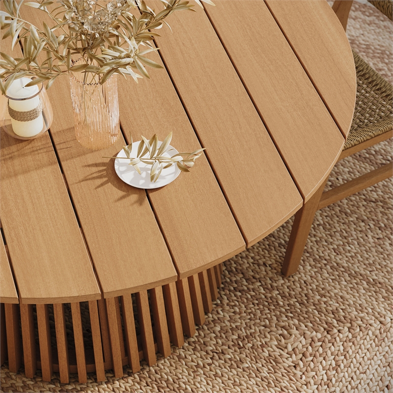 Reed 7-Piece Outdoor Teak Wood Dining Set in Natural