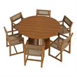Reed 7-Piece Outdoor Teak Wood Dining Set in Natural