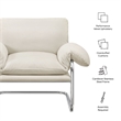 Ansel Performance Velvet Accent Chair in Alabaster