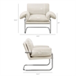 Ansel Performance Velvet Accent Chair in Alabaster