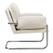 Ansel Performance Velvet Accent Chair in Alabaster