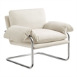 Ansel Performance Velvet Accent Chair in Alabaster