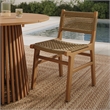 Rowe Outdoor Teak Wood Dining Chair in Natural