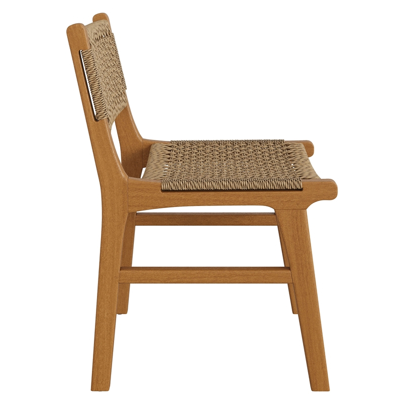 Rowe Outdoor Teak Wood Dining Chair in Natural