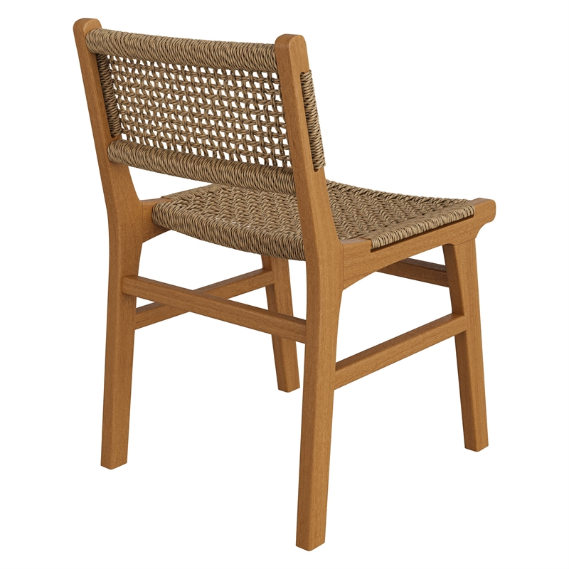 Rowe Outdoor Teak Wood Dining Chair in Natural