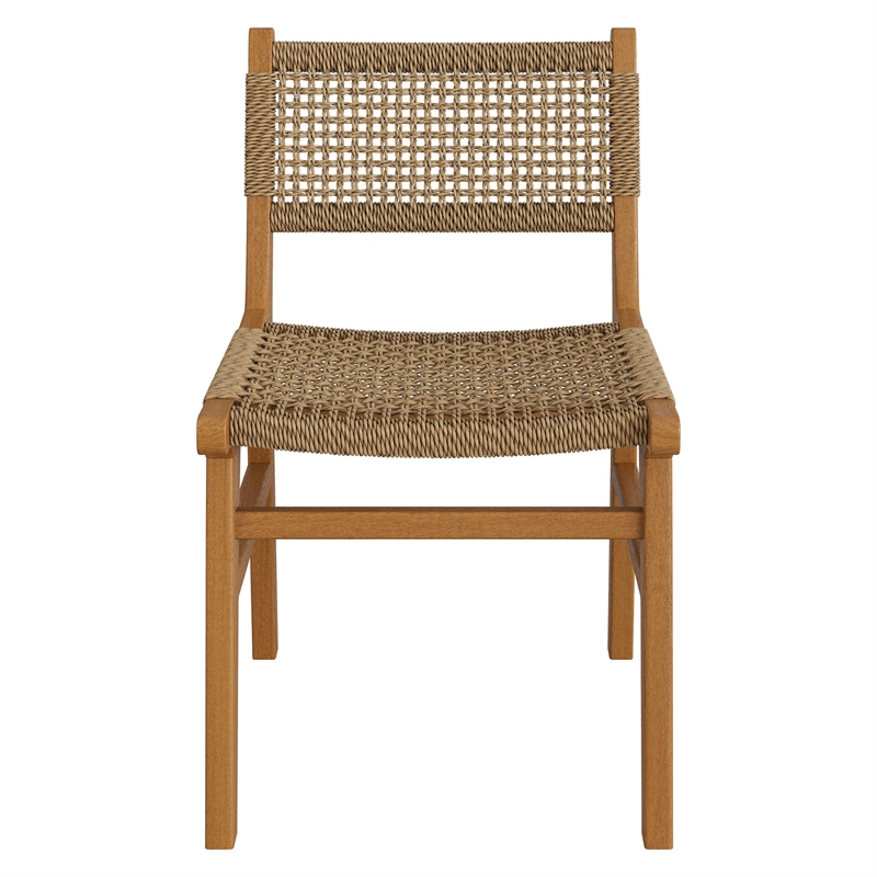 Rowe Outdoor Teak Wood Dining Chair in Natural