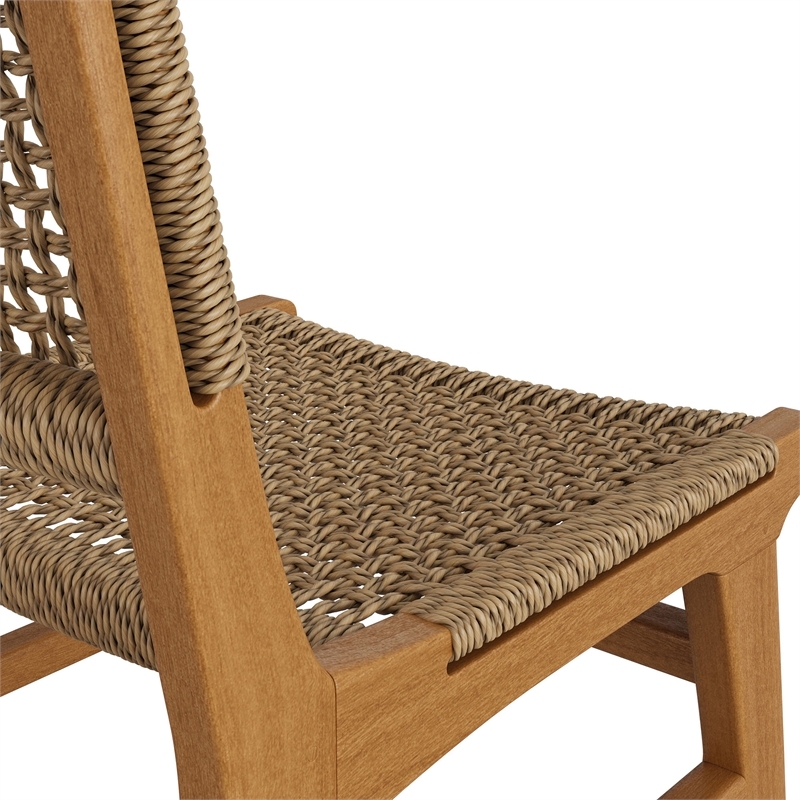 Rowe Outdoor Teak Wood Dining Chair in Natural