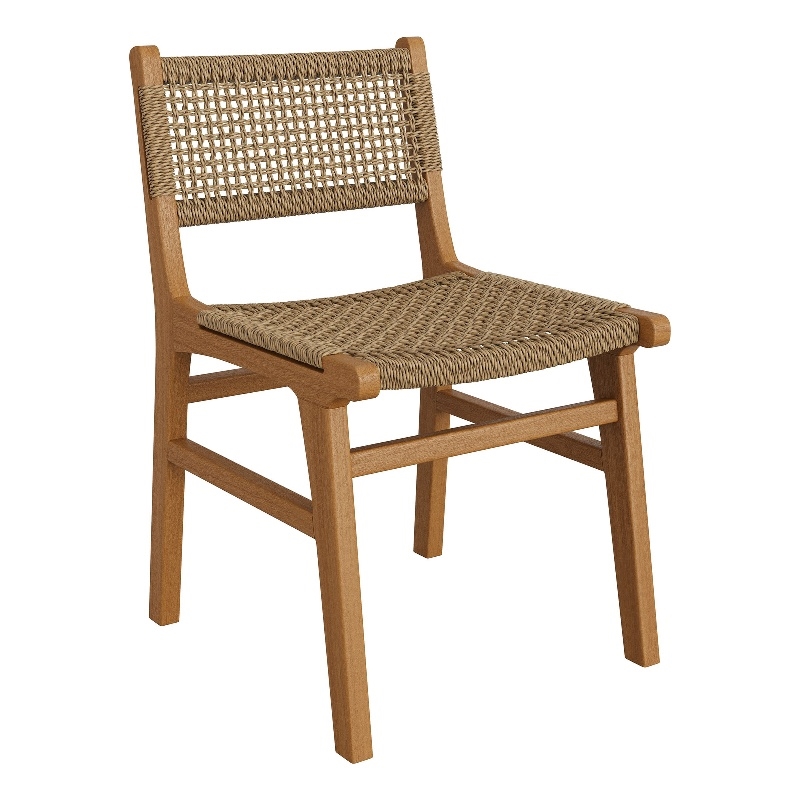 Rowe Outdoor Teak Wood Dining Chair in Natural