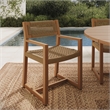 Reed Outdoor Teak Wood Rattan Dining Chair in Natural