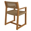 Reed Outdoor Teak Wood Rattan Dining Chair in Natural