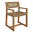 Reed Outdoor Teak Wood Rattan Dining Chair in Natural