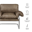 Ansel Vegan Leather Accent Chair in Mushroom