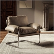 Ansel Vegan Leather Accent Chair in Mushroom