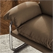 Ansel Vegan Leather Accent Chair in Mushroom