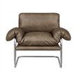 Ansel Vegan Leather Accent Chair in Mushroom