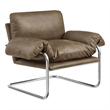 Ansel Vegan Leather Accent Chair in Mushroom